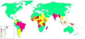 Shows the 2003 outbreak of Leprosy in tens of thousands.